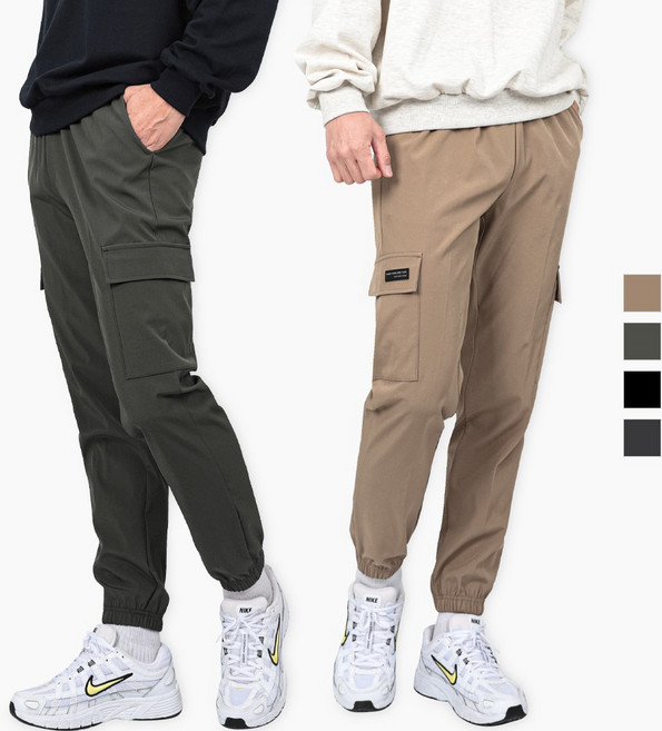 제로다몰 남성 포켓 밴딩 스판 냉감 아이스 트레이닝 조거 팬츠