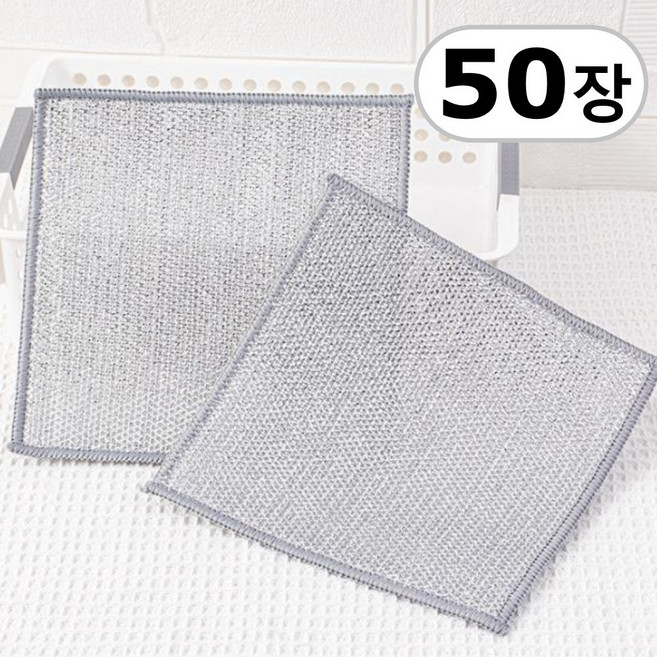 긍정리빙 노스크래치 수세미, 1세트, 50개