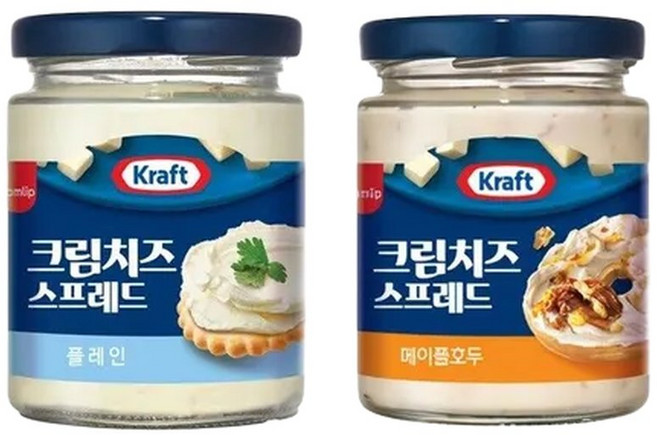 크래프트 크림치즈 스프레드 200g 플레인1+메이플호두1, 1개