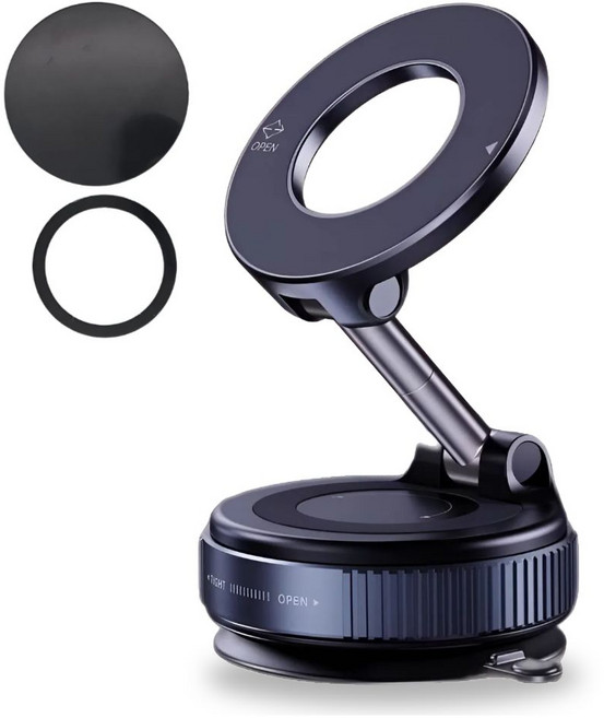 퀄스 360도 차량용 맥세이프거치대 3세대 초강력 진공흡착식 핸드폰 태블릿 거치대, 1개