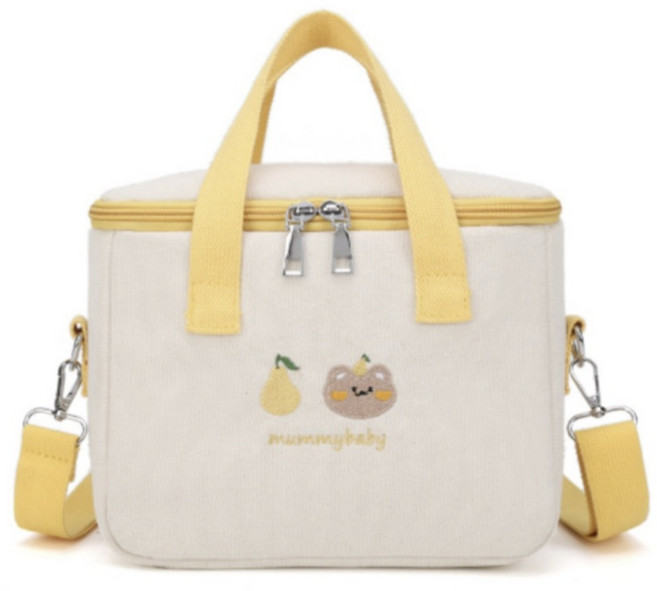 아가토스 보냉백 분유 이유식 피크닉 방수가방, 1개, 옐로우