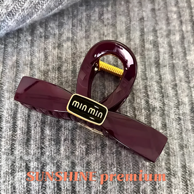 SUNSHINE 프리미엄 왕리본 올림머리 헤어 집게핀 13cm