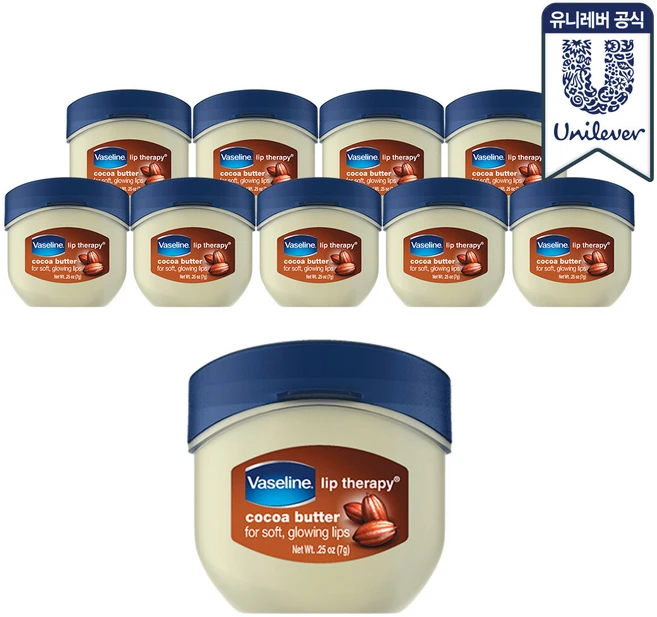 바세린 립 테라피 코코아 립밤 7g 10개 - 쿠팡