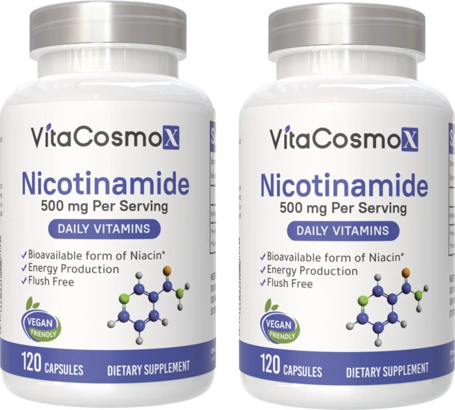 VitaCosmox 비타코스모 식물성 NMN 엔엠엔 니코틴산아미드 500mg 120 야채캡슐, 2개, 120정 - 쿠팡