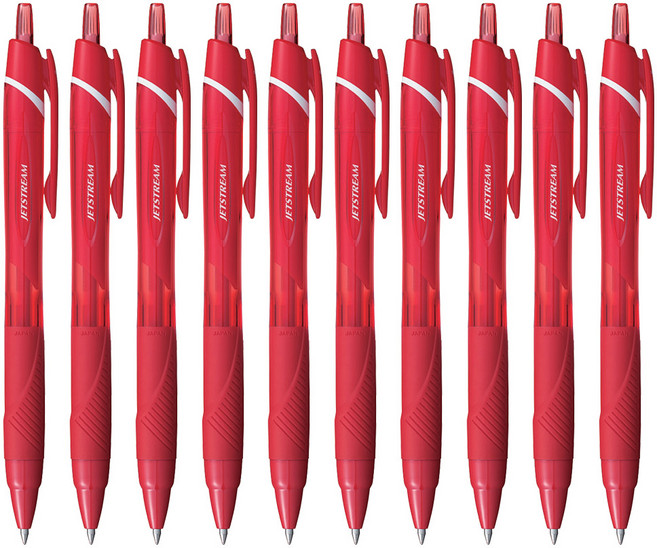 유니볼 제트스트림 유성볼펜 1갑10개입 0.7mm, 레드