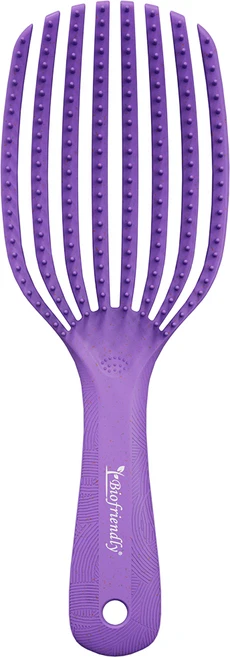 바이오프렌들리 에코프렌들리 컬헤어 디탱글러 헤어브러쉬 엉킨머리 곱슬 젖은머리, 1개, 03 퍼플(Purple) - 쿠팡