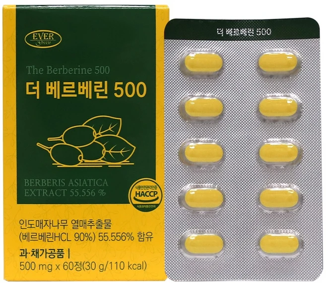 에버 더베르베린500 매자나무추출물, 2개, 60정 - 쿠팡