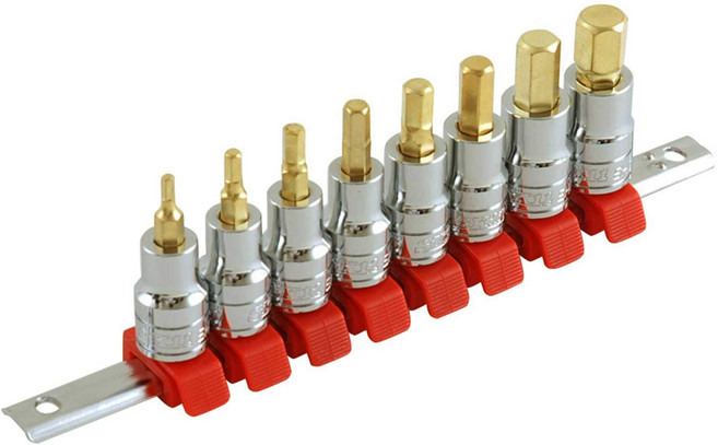 SK11 헥스 비트 소켓 세트 SHS308BH 삽입각 9.5mm 8점 세트, 六角穴付きボルト対応