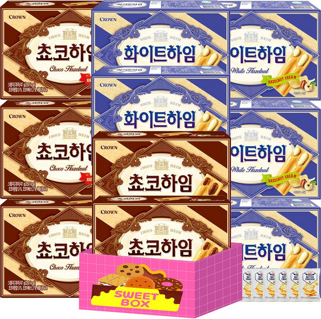 크라운하임세트 쵸코하임47g 6개 화이트하임47g 6개 버크 20g 6개, 12개, 47g