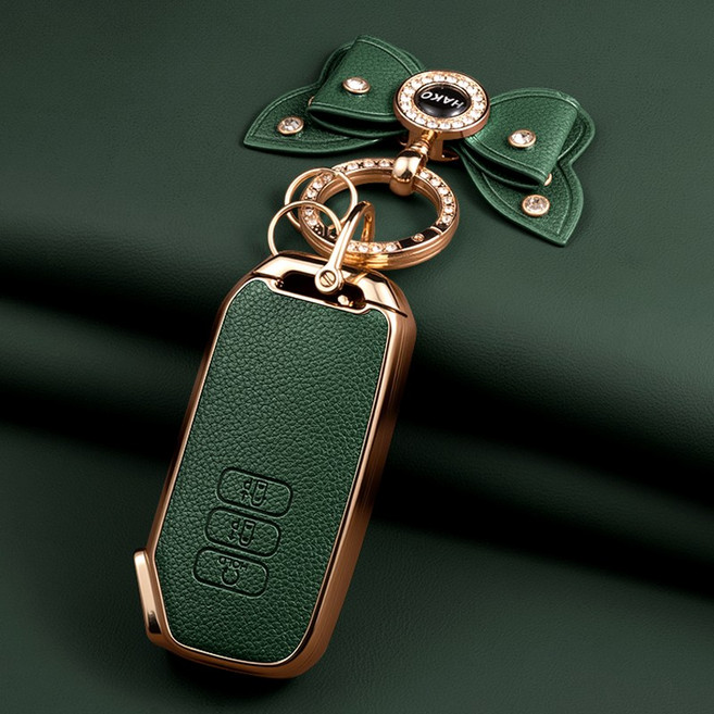 HAKO 소프트 가죽TPU 차키케이스+나비키링 (기아5/7버튼호환), K-07(7버튼), 그린