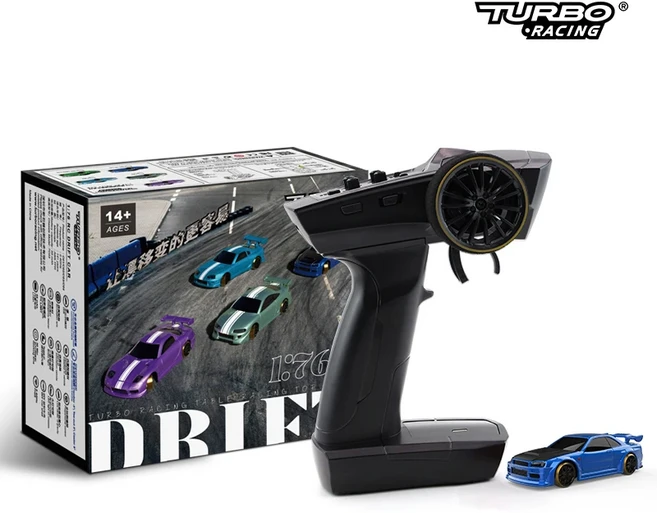 터보 레이싱 C61 1/76 미니 RC 전기 원격 제어 모델 자동차 드리프트 성인 데스크탑 완구, 03 c64 blue