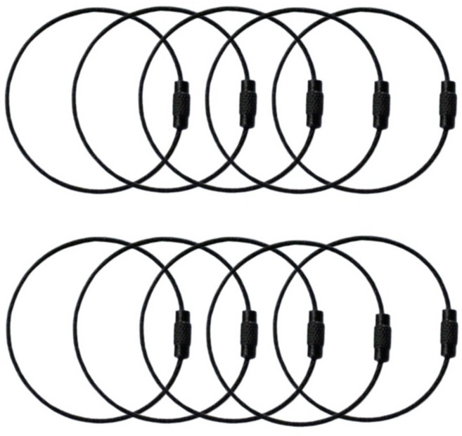 리너지 열쇠고리 키링 부자재 컬러 와이어링 세트, 10개, 블랙