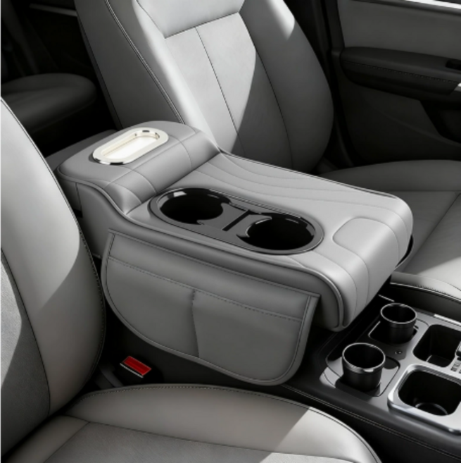 알뜰살림 2세대 와이드 자동차 팔걸이 쿠션 콘솔쿠션, 그레이, 1개
