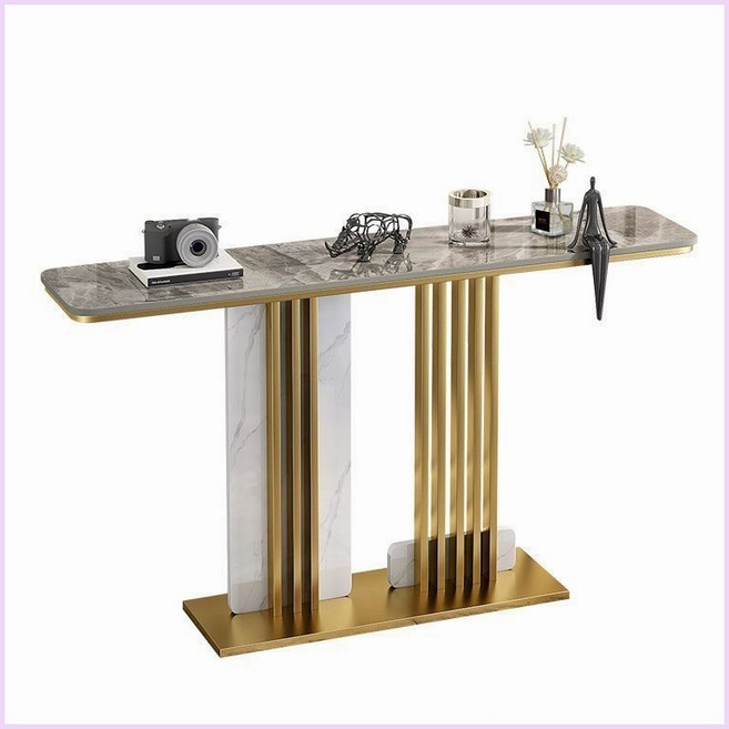 거실테이블 탁자 간이 베란다 접이식 원형 책상, 조립, 골드 프레임 K