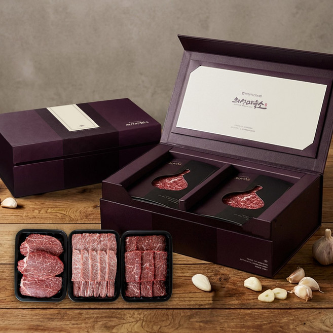 [의성축산농협]의성마늘소 명품 선물세트 4호(1++등급 갈비살 500g 안심 500g 특수부위 500g), 1개