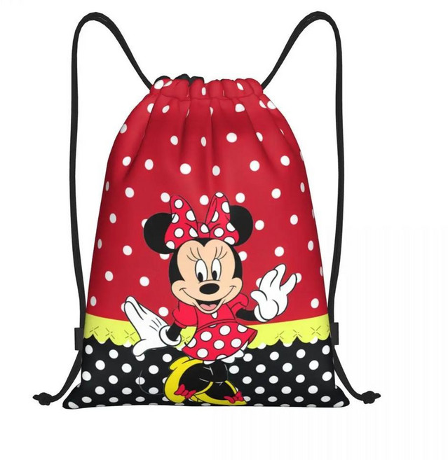 활 미키 미니 마우스 복조리 백팩 체육관 스포츠 배낭 휴대용 만화 쇼핑백, 7. 7, 1개