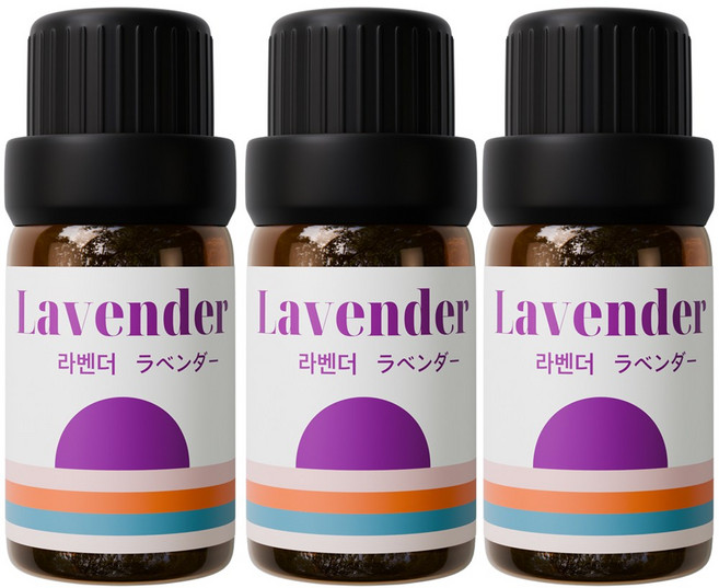 1+1+1 천연 유기농 아로마오일 에센셜오일, 유기농 라벤더오일, 10ml, 3개