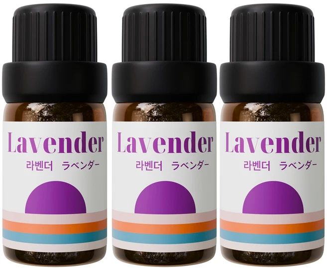 1+1+1 천연 유기농 아로마오일 에센셜오일, 유기농 라벤더오일, 10ml, 3개 - 쿠팡