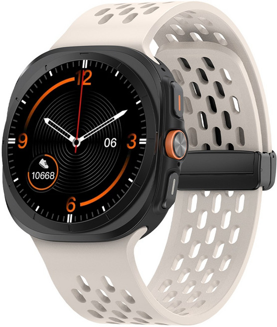 삼성 갤럭시워치8 울트라 2025 호환 실리콘 밴드 마그네틱 버클 스트랩 시계줄 47mm, 별빛