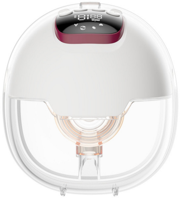 穿戴式電動吸乳器 靜音按摩大吸力 180ml容量 1200mAh電池, 白+紫英【單臺】, 1個