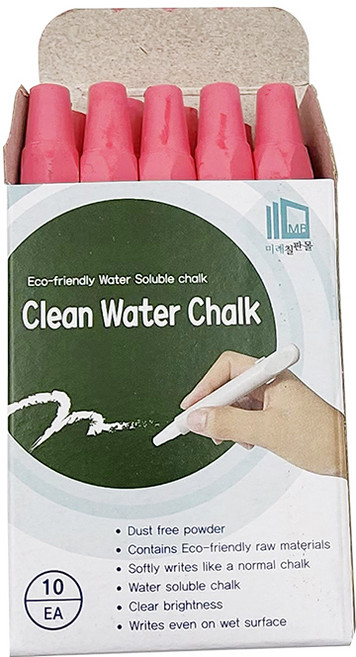 클린 워터쵸크 수용성 분필 15갑 자체생산, 레드