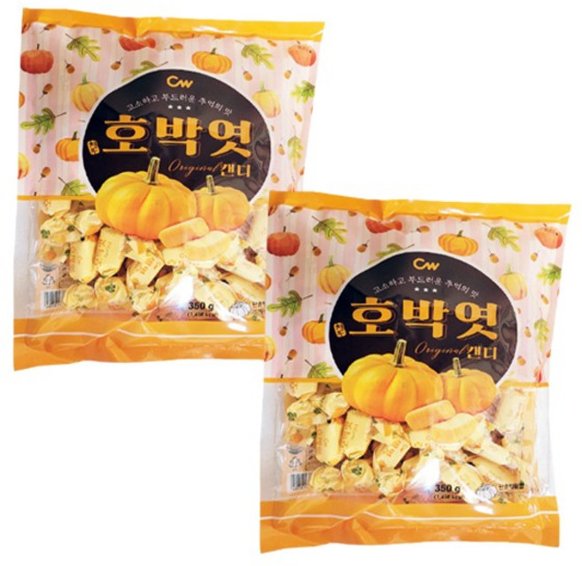 CW 청우 호박엿 골드 350g 캬라멜 간식, 2개