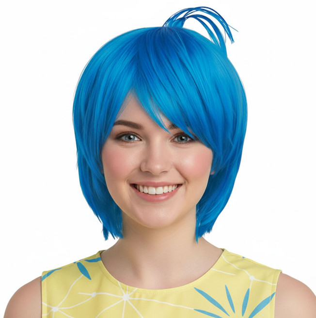 [파티팡] 인사이드 아웃풍 조이 스타일 코스프레 가발 파티용 캐릭터 헤어, 1개