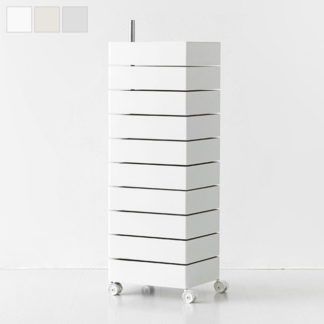 마켓비 빙그리 회전서랍 트롤리 10단, 크림 2860.4060