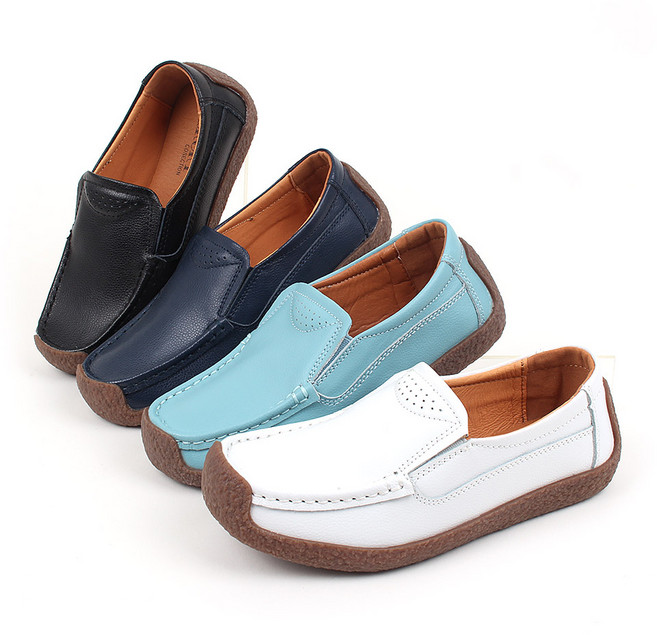 BR드올라 여성 천연소가죽 슬립온 단화 로퍼 발편한 부드러운 가벼운 신발 경량 논슬립 미끄럼 방지