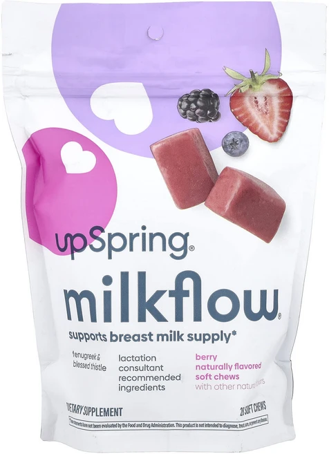 UpSpring Milkflow® 베리 소프트츄 28개, UpSpring Milkflow 베리 소프트츄 28개, 1개 - 쿠팡