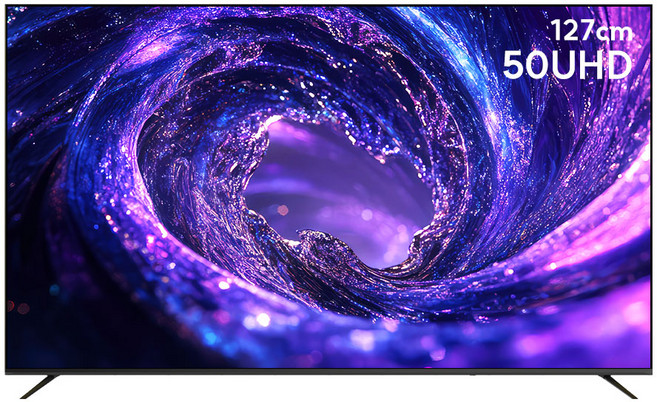 우주연구소 50인치 UHD TV 대기업 패널 클리어쾀 1등급 티비, 고객직접설치, 스탠드형, 50UHD, 127cm(50인)