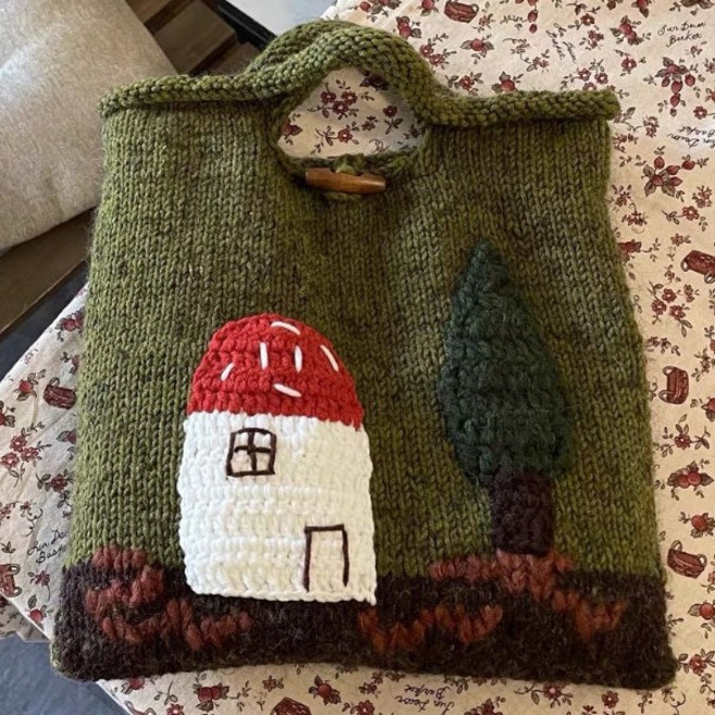 안녕릴리 여성 핸드메이드 포근 니트 토트백