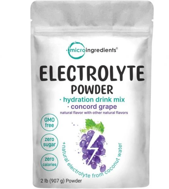 Micro Ingredients 과일 가루 분말 파우더 마이크로 인그리디언츠 수분 전해질 2파운드 레몬 라즈베리 맛 고칼륨1000mg 코코넛 워터 및 주스 무설탕 케토 친화적, 포도, 1개 - 쿠팡