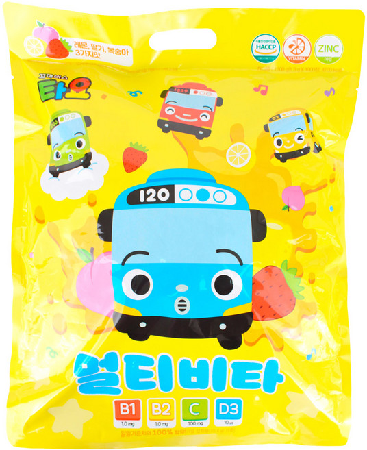 꼬마버스타요 어린이비타민 비타민C 3가지맛 1000정, 2개