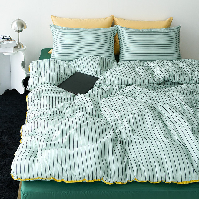 온기브 캔디샵 먼지없는 알러지케어 스트라이프 사계절 호텔 차렵이불 단품 4colors(SS/Q)