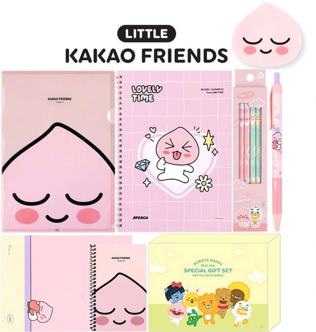 카카오프렌즈 문구세트 학용품세트 선물박스, 1세트, 어피치