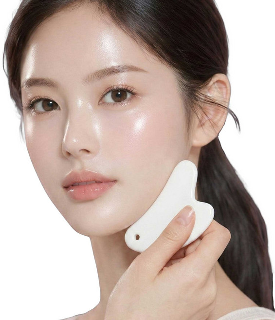 에이플랜 세라믹 도자기괄사 얼굴 두피 괄사 마사지 도구1+1 1세트, 1개