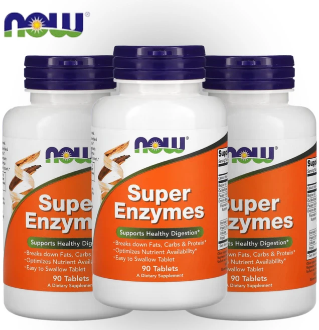나우푸드 NOW Foods 슈퍼 엔자임 Super Enzymes 90정 3개 - 쿠팡
