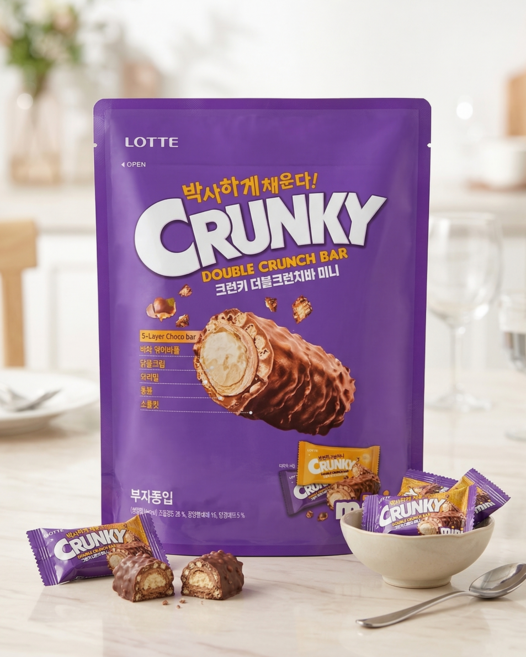 롯데 크런키 더블 크런치바, 855g, 1개