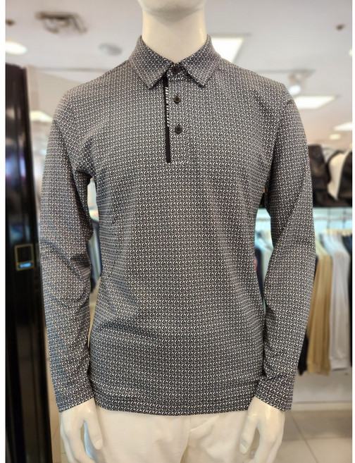 팬텀 남성 기모 패턴 카라 긴팔 티셔츠 211C3TO003