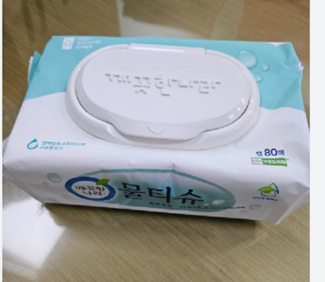 깨끗한나라 물티슈 편백 민트 캡형, 80매, 33개