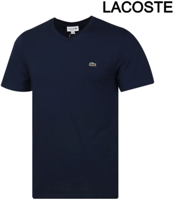 LACOSTE 반팔티셔츠 브이넥 마린 TH2036-166