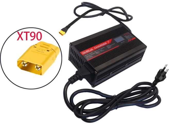 13S 48V 리튬 배터리용 54.6V 5A 스마트 충전기 LED 표시기 방화 쉘 과전류/전압/단락 보호, 03 110V-220V, 04 XT90 male