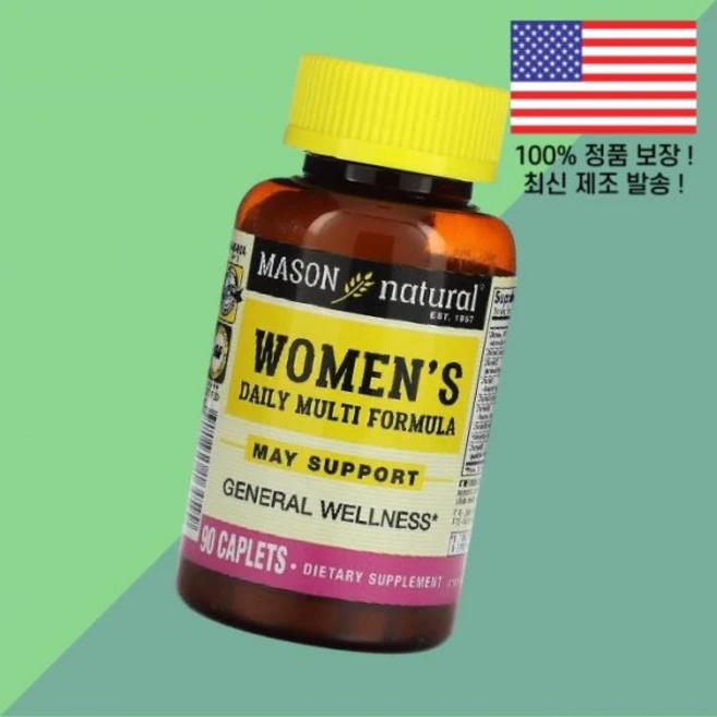 메이슨 내추럴 우먼 여성 여자 데일리 멀티 포뮬러 90캡슐 Mason Natural Women's Daily Multi Formula 90 Caplets, 메이슨 내추럴 우먼 여성 여자 데일리 멀티 포뮬러 90, 1개 - 쿠팡