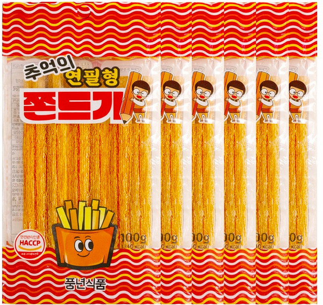 추억의연필형쫀드기 변함없는 맛 그대로 추억의 쫀드기, 6개, 100g