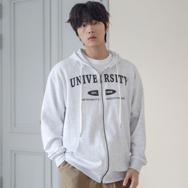 스몰더 남자 데일리 유니버시티 특양면 후드 집업 [2140]