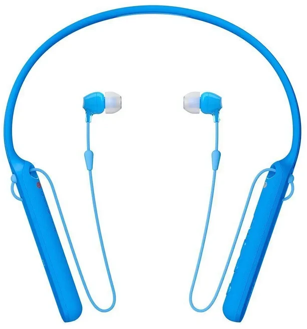 소니 무선 이어폰 WI-C400 : Bluetooth 대응 최대 20시간 연속 재생 카날형 마이크 ​​첨부 2017년 모델 블루 WI-C400 L, 03 Blue, 없음