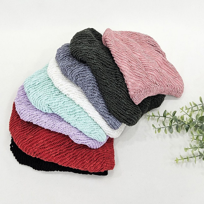 이중 그물 롱 남녀공용 비니 모자 사계절 봄 여름 두건 반다나