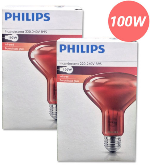필립스 적외선램프 IR 전구 100W * 2개, IR 100W