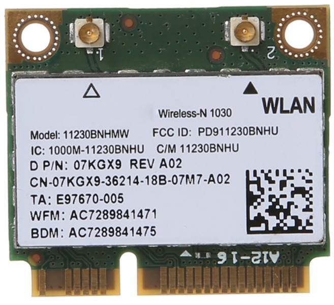인텔 1030 11230BNHMW용 WiFi 블루투스 호환 무선 하프 PCI-E 카드 802.11a/b/g/n 2.4GHz 싱글 밴드, 01 White, 1개